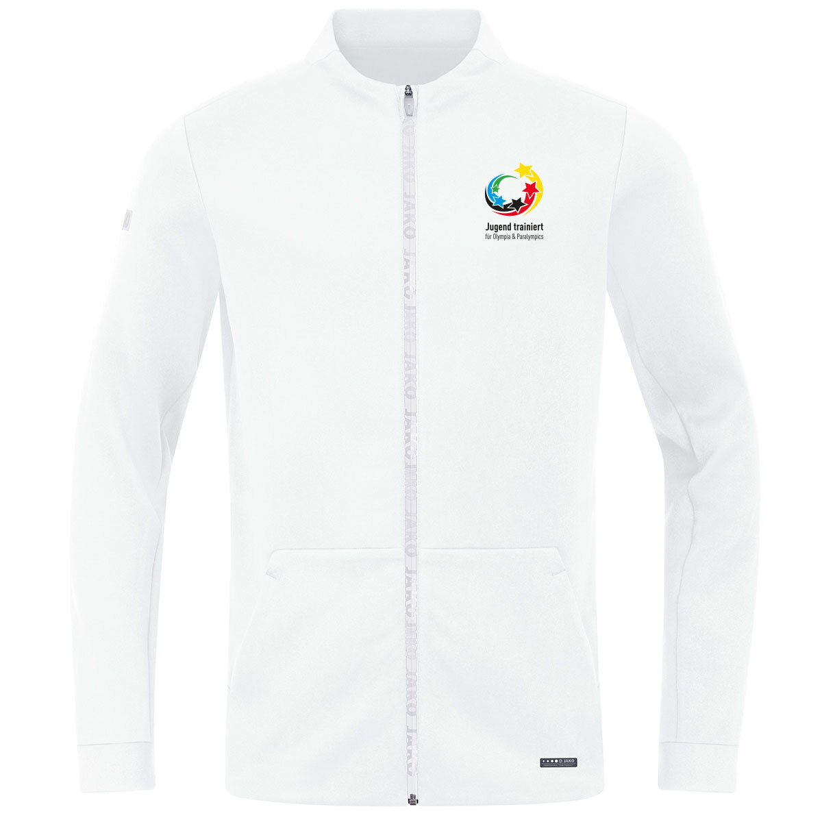 JAKO "Jugend trainiert" Jacke Pro Casual – Weiß (vorne)