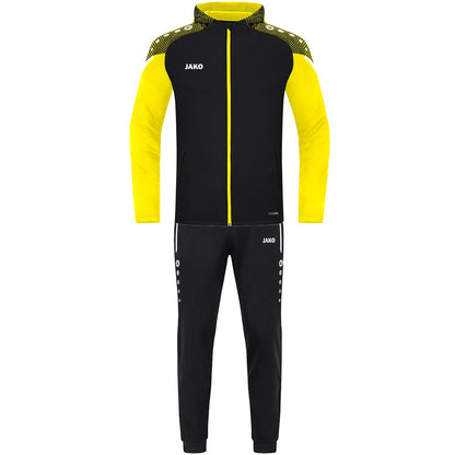 JAKO Trainingsanzug Polyester Performance mit Kapuze – Schwarz (vorne)