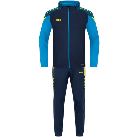 JAKO Trainingsanzug Polyester Performance mit Kapuze – Blau (908) (vorne)